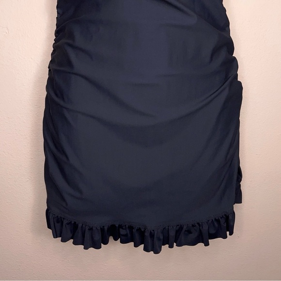 Medium Assets Spanx *READ LISTING Black Swim Cover Dress Ruffle Halter Fitted - Picture 4 of 16